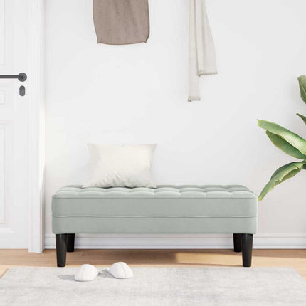 Bench with Cushion Light Grey 44.49 x 22.44 x 15.35 in Velvet