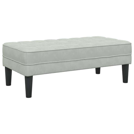 Bench with Cushion Light Grey 44.49 x 22.44 x 15.35 in Velvet