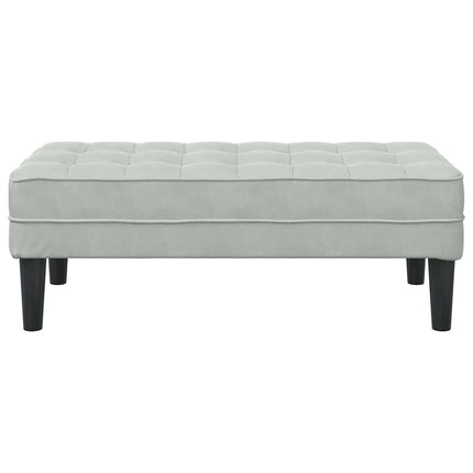 Bench with Cushion Light Grey 44.49 x 22.44 x 15.35 in Velvet