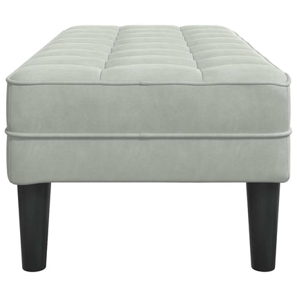 Bench with Cushion Light Grey 44.49 x 22.44 x 15.35 in Velvet