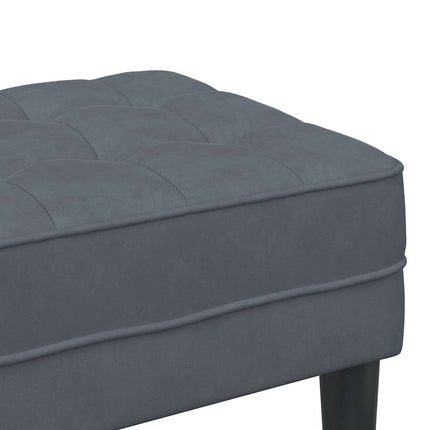 Bench with Cushion Dark Grey 44.49 x 22.44 x 15.35 in Velvet