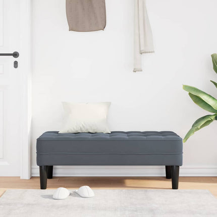 Bench with Cushion Dark Grey 44.49 x 22.44 x 15.35 in Velvet