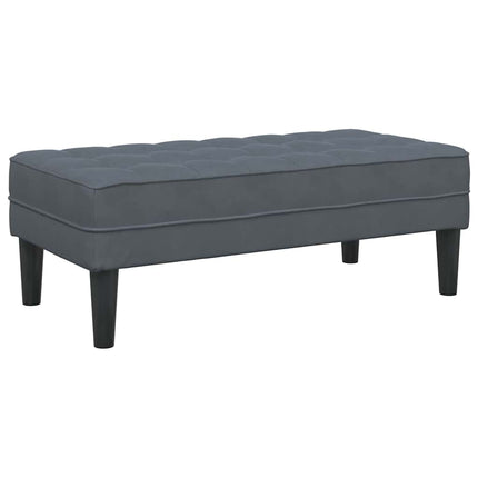 Bench with Cushion Dark Grey 44.49 x 22.44 x 15.35 in Velvet