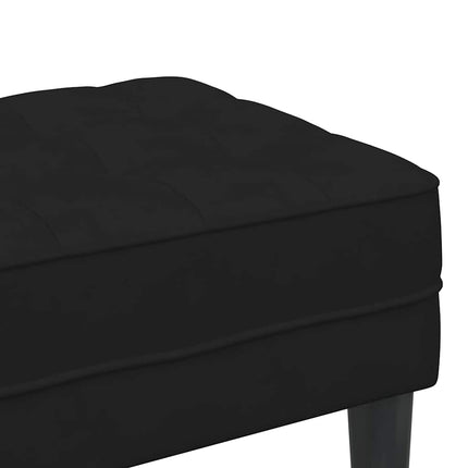 Bench with Cushion Black 44.49 x 22.44 x 15.35 in Velvet