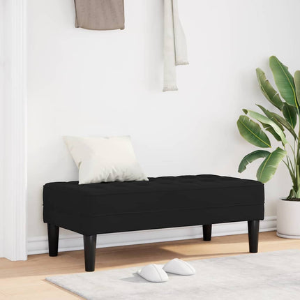 Bench with Cushion Black 44.49 x 22.44 x 15.35 in Velvet