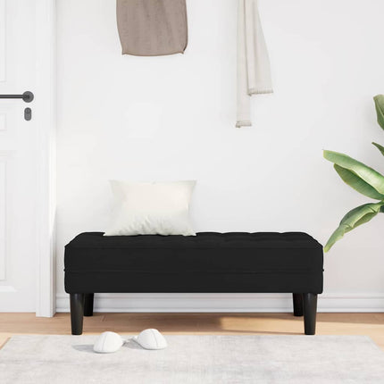 Bench with Cushion Black 44.49 x 22.44 x 15.35 in Velvet