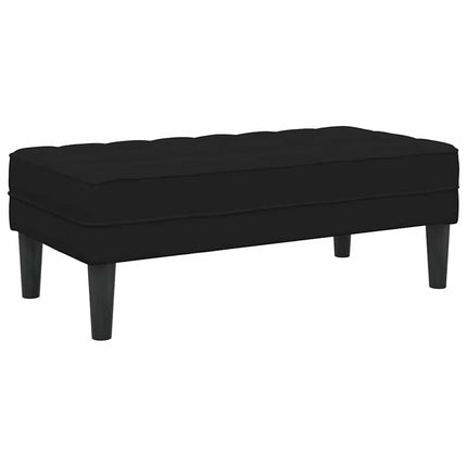 Bench with Cushion Black 44.49 x 22.44 x 15.35 in Velvet
