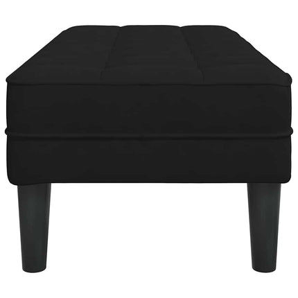 Bench with Cushion Black 44.49 x 22.44 x 15.35 in Velvet