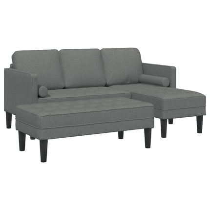 Sofa Set with Cushion 2 pcs Dark Grey Polyester