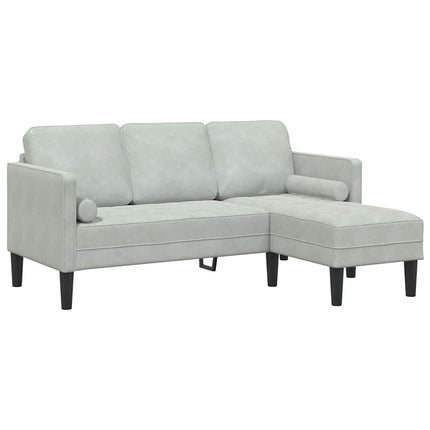 Sofa Set with Cushion 2 pcs Light Grey Polyester