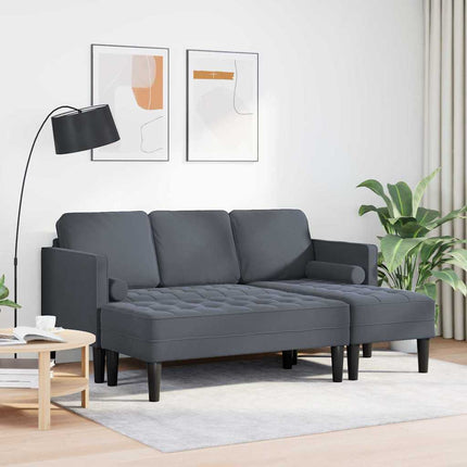 Sofa Set with Cushion 2 pcs Dark Grey Polyester