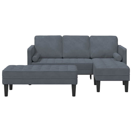 Sofa Set with Cushion 2 pcs Dark Grey Polyester