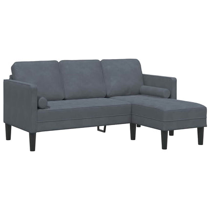 Sofa Set with Cushion 2 pcs Dark Grey Polyester