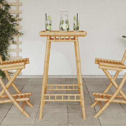 Outdoor Bar Table Bamboo Tall Footrest Outdoor Bar Table Square