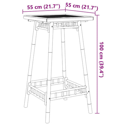 Outdoor Bar Table Bamboo Tall Footrest Outdoor Bar Table Square
