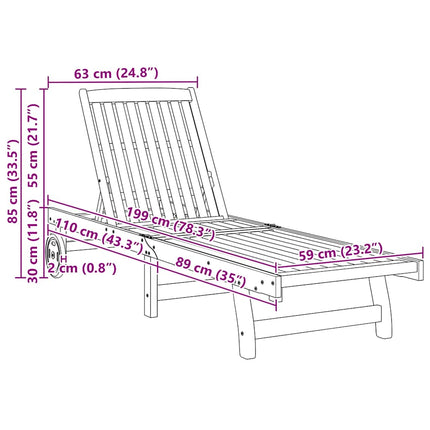 Sun Loungers 2 pcs Solid Wood Acacia
