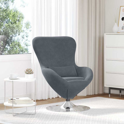 Egg Chair Dark gray 63 x 73 x 90 cm Velvet