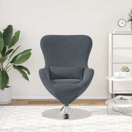 Egg Chair Dark gray 63 x 73 x 90 cm Velvet