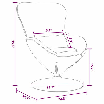 Egg Chair Dark gray 63 x 73 x 90 cm Velvet