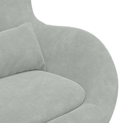 Egg Chair Light Grey 24.80 x 28.74 x 35.43 in Velvet