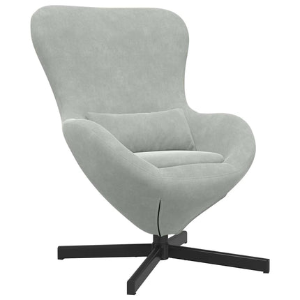 Egg Chair Light Grey 24.80 x 28.74 x 35.43 in Velvet