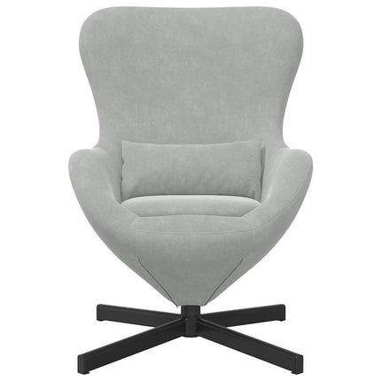 Egg Chair Light Grey 24.80 x 28.74 x 35.43 in Velvet