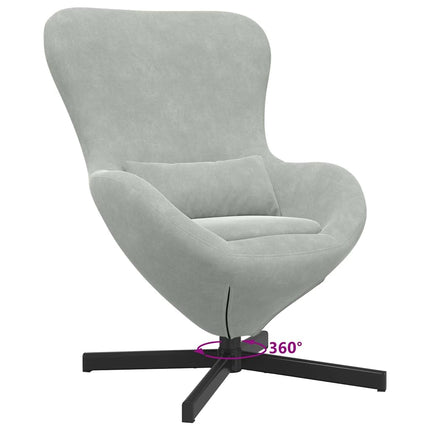 Egg Chair Light Grey 24.80 x 28.74 x 35.43 in Velvet
