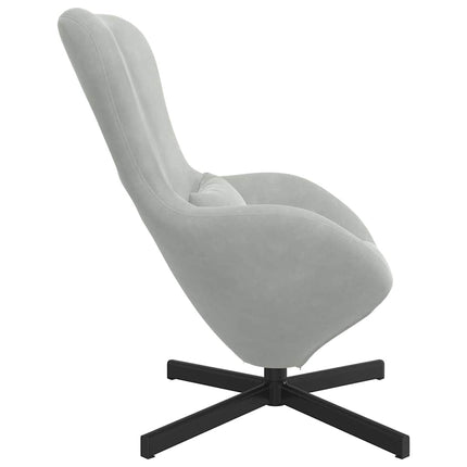 Egg Chair Light Grey 24.80 x 28.74 x 35.43 in Velvet