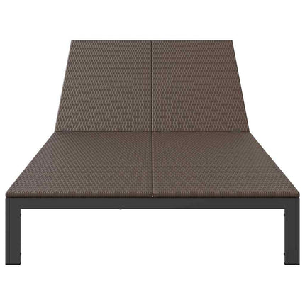 Sunbed Poly Rattan Brown