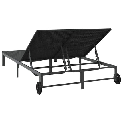 Sunbed Poly Rattan Black