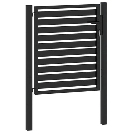 Patio Gate Lockable Black 39.4x39.4" Aluminium