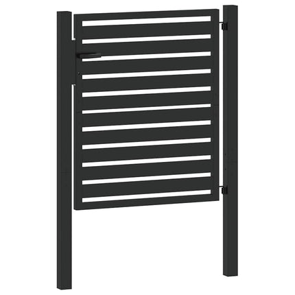 Patio Gate Lockable Black 39.4x39.4" Aluminium