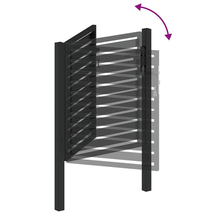 Patio Gate Lockable Black 39.4x39.4" Aluminium