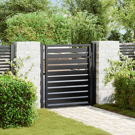Patio Gate Lockable Black 39.4x39.4" Aluminium