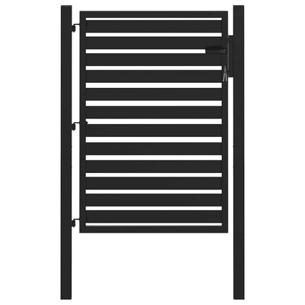 Patio Gate Lockable Black 39.4x47.2" Aluminium