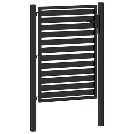Patio Gate Lockable Black 39.4x47.2" Aluminium