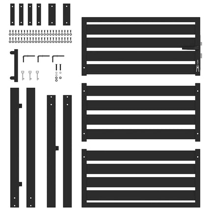 Patio Gate Lockable Black 39.4x47.2" Aluminium