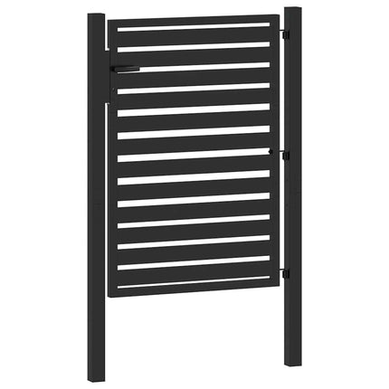 Patio Gate Lockable Black 39.4x47.2" Aluminium