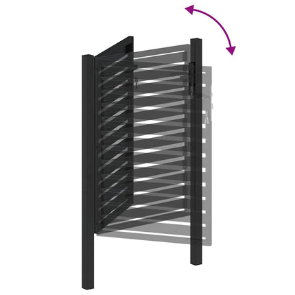 Patio Gate Lockable Black 39.4x47.2" Aluminium