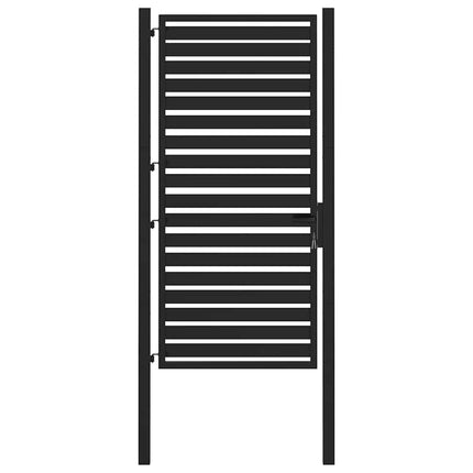 Patio Gate Lockable Black 39.4x70.9" Aluminium