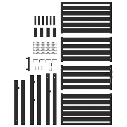 Patio Gate Lockable Black 39.4x70.9" Aluminium