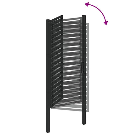 Patio Gate Lockable Black 39.4x70.9" Aluminium