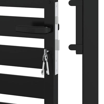 Patio Gate Lockable Black 39.4x70.9" Aluminium