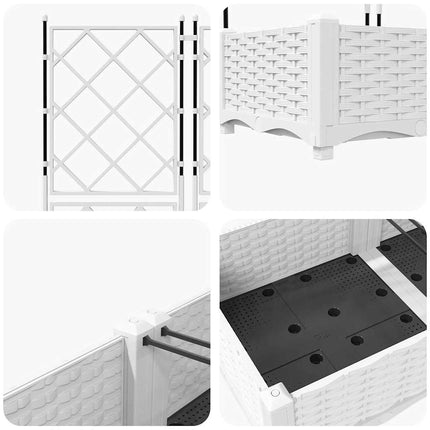 Garden Planter 3 pcs White 47.24 x 15.75 x 49.41 in Plastic