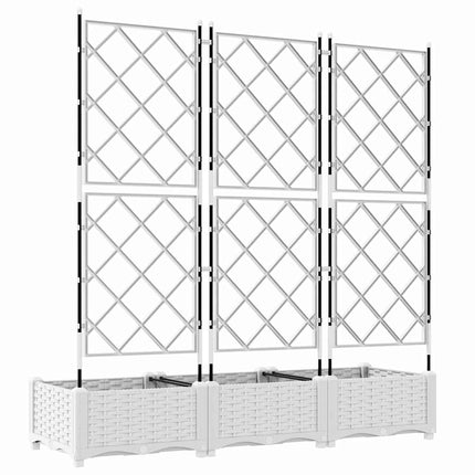 Garden Planter 3 pcs White 47.24 x 15.75 x 49.41 in Plastic