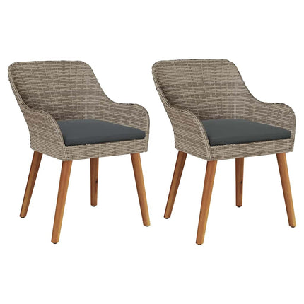 Garden Chair 2 pcs Black 62.5 x 55 x 82 cm Poly Rattan