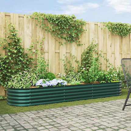 Raised Bed Green 125.98 x 31.50 x 17.32 in Steel