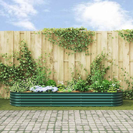 Raised Bed Green 125.98 x 31.50 x 17.32 in Steel