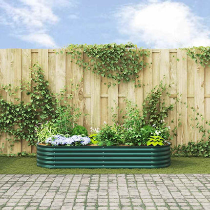 Raised Bed Green 94.49 x 31.50 x 17.32 in Steel