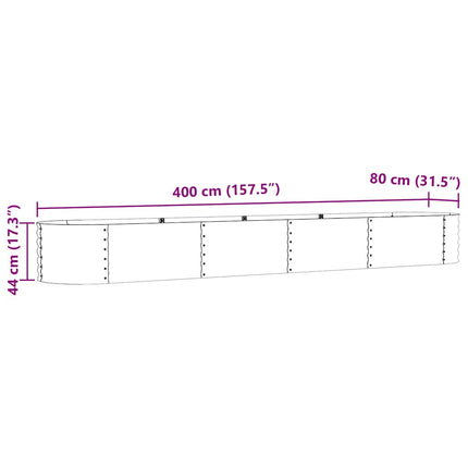 Raised Bed Brown 157.48 x 31.50 x 17.32 in Steel